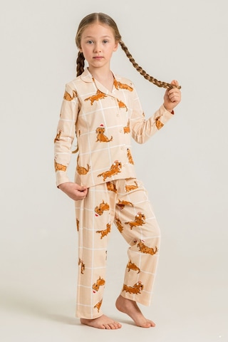 Rolypoly Kız Çocuk Cute Puppy Krem Gömlek Pijama Takımı Rp3908-c-v1 Rp3908-c-v1
