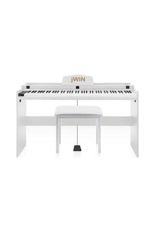 Jwin Sdp-92 Tuş Hassasiyetli 88 Tuşlu Kapaklı Dijital Piyano + Tabure - Beyaz