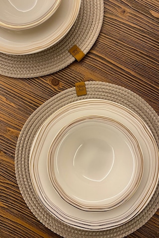 Mıss Juli Hasır Supla Amerikan Servis Tabak Altlığı 6'lı 31 CM Krem