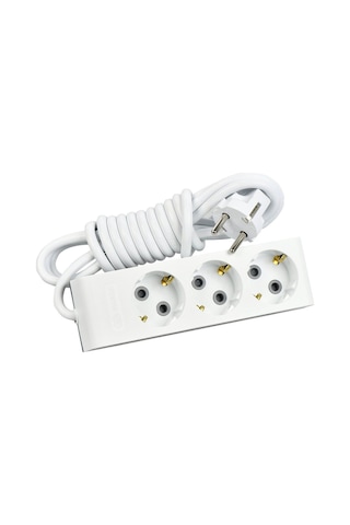 Üçlü Çocuk Korumalı Topraklı Grup Priz 3 Metre 3 M