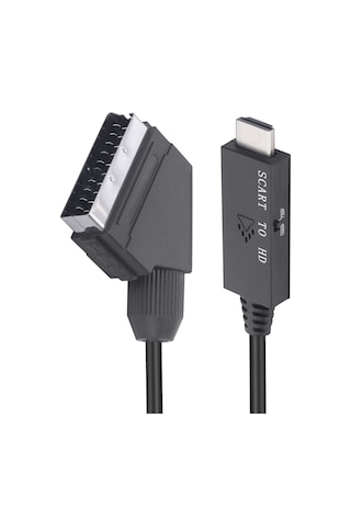 Sones Scart - Hdmı Uyumlu Dönüştürücü Video Ses Adaptör Kablosu Siyah