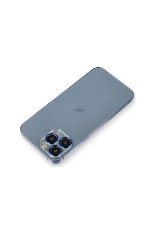 Mey İthalat Apple Uyumlu iPhone 11 Pro Max Metal Kamera Lens Koruma Cam - Mavi