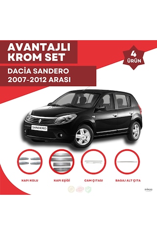 Dacia Sandero Avantajlı Krom Set 2007-2012 Arası -4ürün- Paslanma