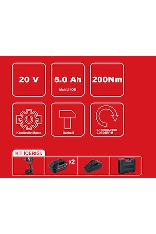 Attlas Pro ATBL 18 ID-502C 20V 5 Ah Akülü Darbeli Vidalama - A0104070