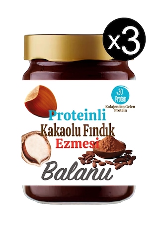 Balanu Proteinli Kakaolu Fındık Ezmesi 280gr X3 Adet