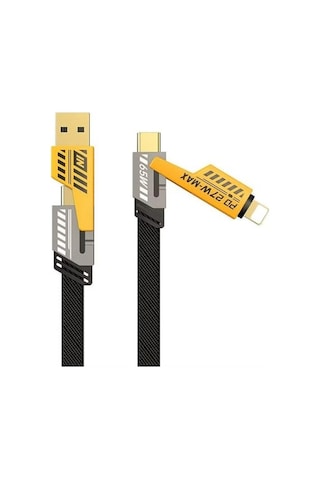 4 İn 1 Çoklu Usb Şarj Kablosu: 1m, Type C To Lightning Örgü Şarj Kablosu Usb A/usb C 65w Tip C/27w Pd Her Cihaz İle Diğer