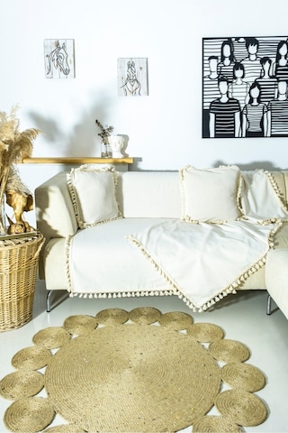 Dnc Home Tekstil Ndchome Ham Keten Otantik Koltuk Örtüsü Koltuk Şalı