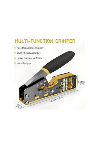 Besthome1 Dream011 Sarı Ethernet Sıkma Aracı Rj45 Cat6 Cat5 Cat5e Modüler Bağlantı Aracı