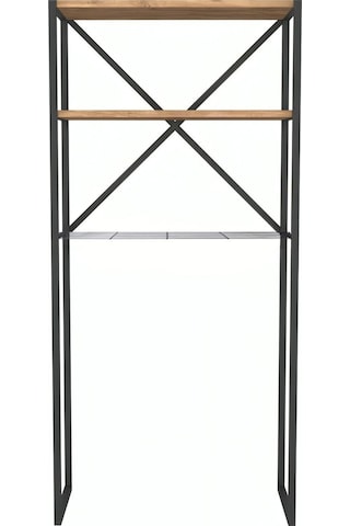 Zuesse Dizayn Duru Çamaşır Makinesi Dolabı Metal Kurutma Makinesi 3 Raflı Banyo Dolabı - Çam