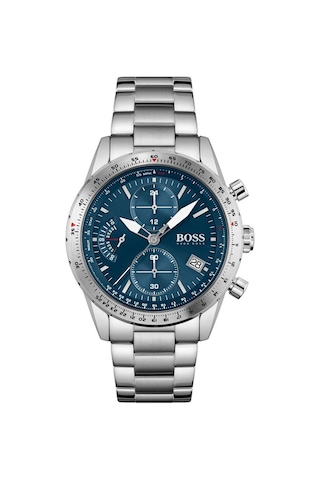 Hugo Boss HB1513850 Çelik Metalik Gri Mavi Kadran 44 mm Erkek Kol Saati