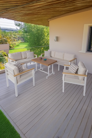 Neokas Metal Balkon Seti, Bahçe Takımı, Kafe Koltuk Oturma Grubu 1 + 1 + 2 + 3 + M Antrasit