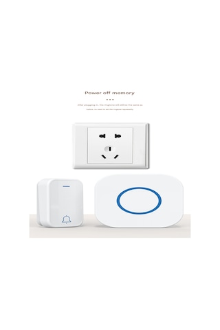 Moveevo Ev İçin Kablosuz Zil, 350m Uzak Mesafe, 4 Ses Seviyesi, 38 Müzik, Ip44 Su Geçirmez, Avrupa Standartı 1 Verici + 1 Alıcı