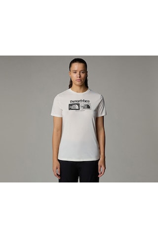 The North Face W Foundation Tee Graphic 1 Kadın Günlük Tişört Nf0a8brzqlı1 Beyaz Beyaz