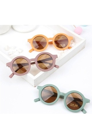 Trendooze Yuvarlak Yeni Ultraviyole Retro Renk Pembe Moda Kolaylık İçin Güneş Gözlük Gözlük Gözlüğü Düz Dayanıklı Çocuklar Çocuk Bebek Oe Pembe