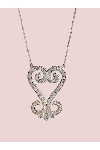 925 Ayar Gümüş Sankofa Tasarım Gold Işıltılı Kadın Kolye Doğum Günü Hediye Gümüş