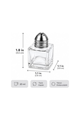 Mini Cam Tuzluk Biberlik Seti Kare Baharatlık Paslanmaz Çelik Kapaklı Şeffaf Cam Sofra Tuzluk Baharat Kabı Modern Dekoratif Tuzluk Biberlik Takımı 4 Çok Renkli