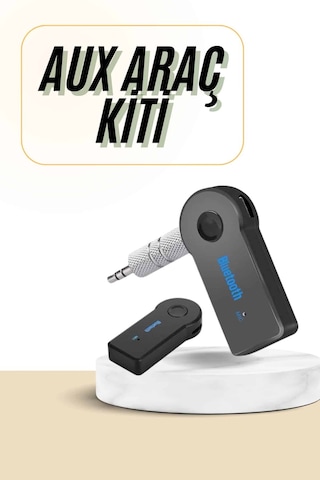 Bluetooth Araç Kiti Aux Çıkışlı Telefon Müzik Alıcı Tüm Cihazlara Uyumlu - 4991