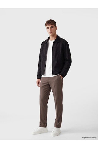 Lcw Vision Siyah Loose Fit Süet Görünümlü Erkek Ceket