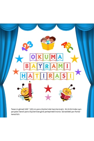 Okuma Bayramı Pano Süsü Okuma Bayramı Hatırası Yazılı Renkli