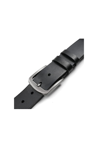 Bawcompany Hakiki Deri Erkek Kemer Kot İçin 4.30cm Deri Hakiki Metal Toka Siyah