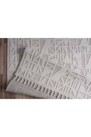 Saraz Halı Bukle11883 Beyaz Yumuşak Dokulu Halı Kilim Salon Mutfak Koridor Kesme Yolluk Dokuma Makine Halısı Beyaz