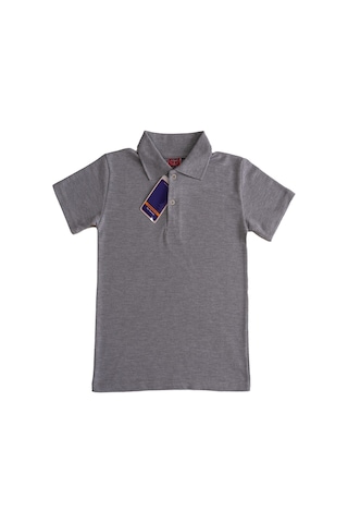 Angelos Girls Kız Çocuk Okul Tarz %100 Pamuk T-shirt -5-17 Yaş Ag006 Gri