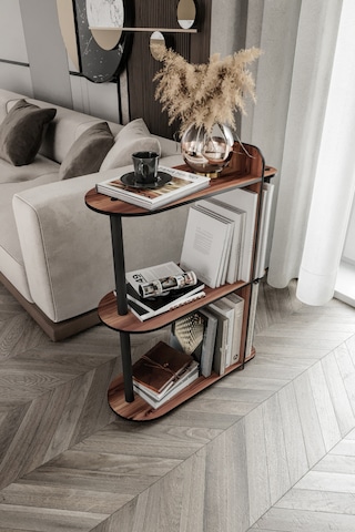 Dekoratif Yan Sehpa Ceviz Ceviz