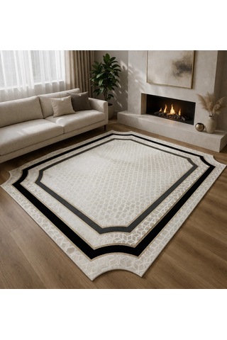 Bahariye Halı Deep 6089 X Krem Modern Salon Halısı