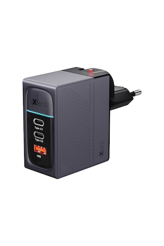 Ixtech Ix-hc5 100w Type-c Ve Usb Üç Portlu Seyahat Tipi Evrensel Hızlı Şarj Adaptörü