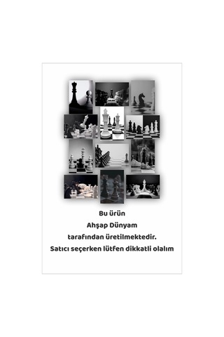 12 Parça Satranç Resimleri Çerçeve Görünümlü Mdf Tablo Duvar Süsü Hediyelik Satranç Çok Renkli - 670779051 Çok Renkli