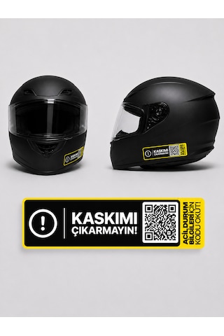 2'li Paket Meo Qr Kodlu Kask Acil Durum Bilgileri Etiketi Kask Etiketi