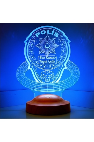 3D Led 3 Boyutlu Lamba Polis Hediyesi Kişiye Özel