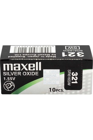 Maxell 321 SR616SW 1.55V Silver Oxide Saat Pili 10'lu