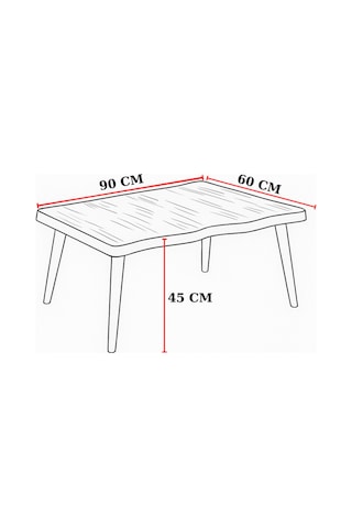 Modern Kavisli Orta Sehpa Mdf Üst Tabla Ahşap Ayaklı Desenli Beyaz Beyaz