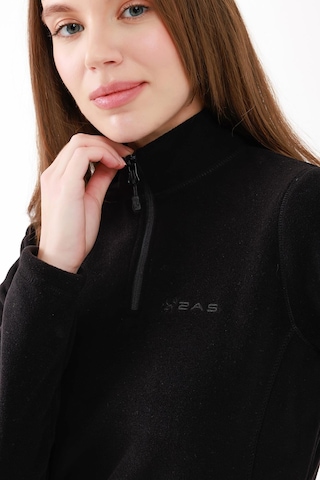2as Camila Kadın Yarım Fermuarlı İnce Polar Sweatshirt Siyah Siyah