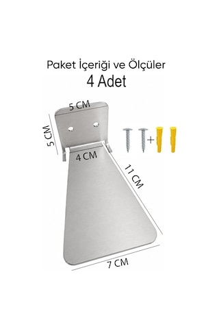 Sihirbaz Raf Duvar Rafı Metal Kitaplık Gizli Kitaplık Görünmez Dekoratif Duvar Kitaplığı 4 Adet Diğer