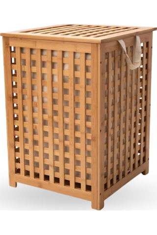 Büro Ev Ofis Dekoru İçin 45x45x62cm Kumaş Hazneli Ahşap Kirli Çamaşır Sepeti Diğer