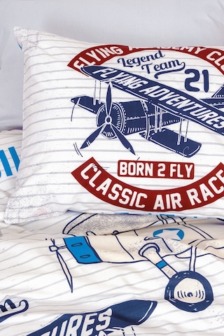 Cotton Box Junior Tek Kişilik Lastikli Çarşaflı Nevresim Takımı Flying Gri