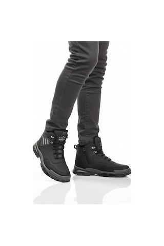 Siyah Gri Kaymaz Taban Fermuarlı Unisex Outdoor Bot 444 G Siyah-gri