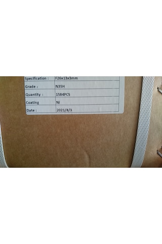 Elektrikli Bike Motor İçin N35h F26x13x3mm Neodyum Manet