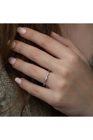 Casera's Gümüş Beştaşlı Mekik Kadın Yüzük Csr2183084 Gümüş