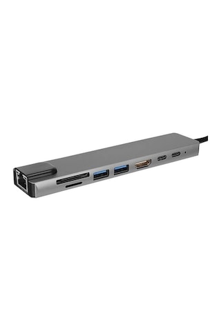 Hytech Hy-usbc83 4k 30hz Gri Metal 2xusb3.0, 1xusb2.0, Gigabit Pd, Typec Data, Sd/tf Kart Okuyucu Ty