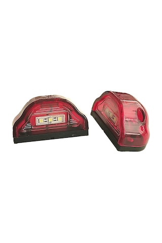 2 Adet Tır Kamyon Dorse Plaka Lambası Kobra Kırmızı 12-24 Volt