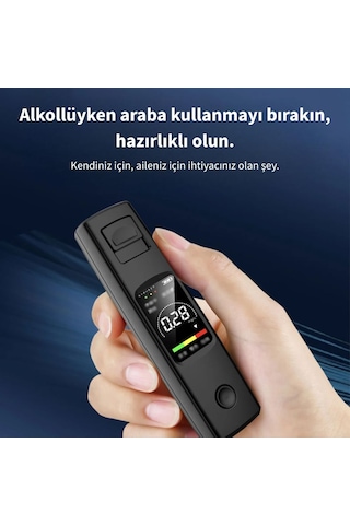 Techtic Yüksek Hassasiyetli Alkol Test Cihazı Profesyonel Temassız Alkolmetre Şarjlı Promil Ölçer