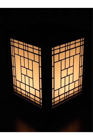 Serie Lumina Shoji Masa Ve Gece Lambası - Full Klasik Zen Kafes 4 Duvar Japon Feneri Sıcak Led Ambiyans Işığı Siyah