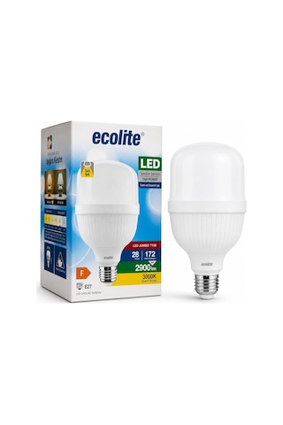Jumbo Led Ampul 28w 172w Eşdeğer - E27 Duy, 3000k Sarı Işık, 2900 Lümen, Enerji Tasarruflu Led Lamba, 149x100mm, Ac 220v, Dimmer Uyumlu Değil