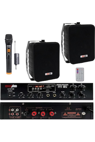 Lastvoice Black Large Plus Paket-1 Hoparlör ve Anfi Anons Ses Sistemi Seti