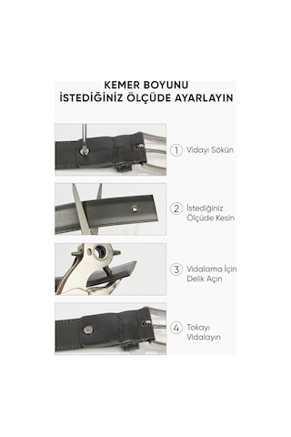 AC&Co / Altınyıldız Classics Erkek Sıyah Casual Suni Deri  Kemer Çok Renkli