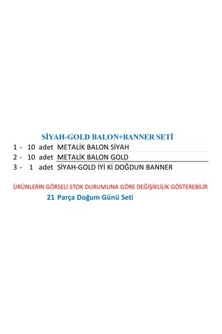 Siyah-gold Balon+banner Seti