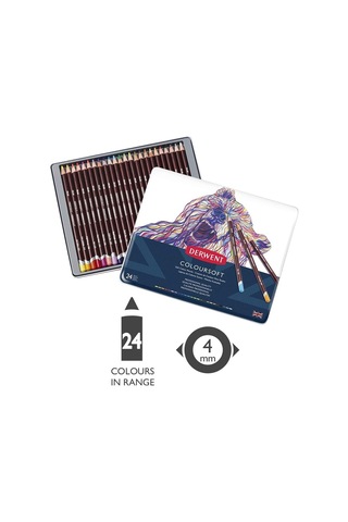 Derwent Coloursoft Kuru Boya Kalemi 24'lü Teneke Kutu